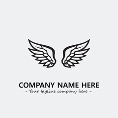 Wing illustration black and white for logo company vector image
