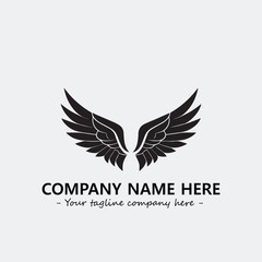 Wing illustration black and white for logo company vector image
