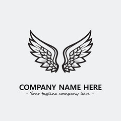 Wing illustration black and white for logo company vector image
