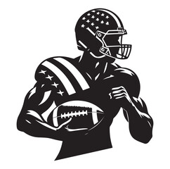 American football players in silhouettes vector illustration. © MOHAMMAD