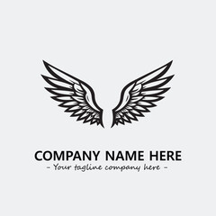 Wing illustration black and white for logo company vector image
