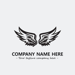 Obraz premium Wing illustration black and white for logo company vector image 