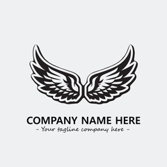 Wing illustration black and white for logo company vector image
