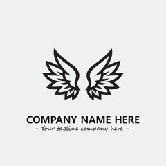 Obraz premium Wing illustration black and white for logo company vector image 