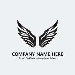 Obraz premium Wing illustration black and white for logo company vector image 