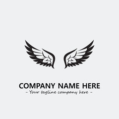 Wing illustration black and white for logo company vector image

