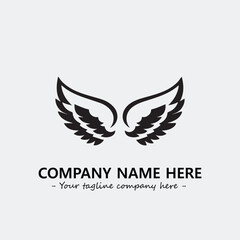 Wing illustration black and white for logo company vector image
