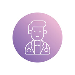 Doctor icon isolated on a white background. Vector illustration.