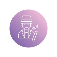 Magician  icon isolated on a white background. Vector illustration.