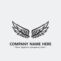 Wing illustration black and white for logo company vector image
