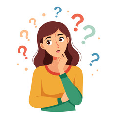 girl thinking vector illustration