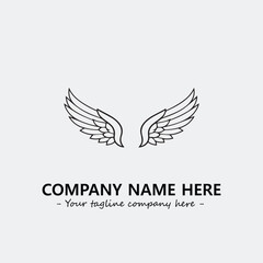 Wing illustration black and white for logo company vector image
