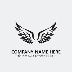Wing illustration black and white for logo company vector image
