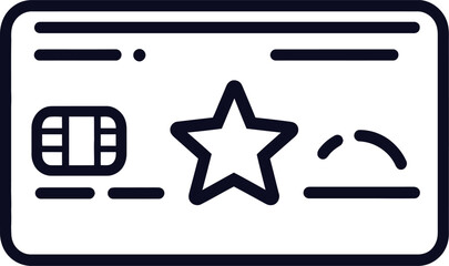 Credit card icon vector illustration payment method finance transaction banking star card design isolated 100