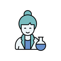 Scientist icon isolated on a white background. Vector illustration.