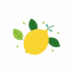 lemon with leaves