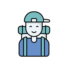 Traveler icon isolated on a white background. Vector illustration.