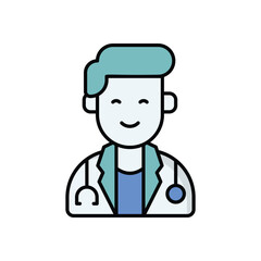 Doctor icon isolated on a white background. Vector illustration.