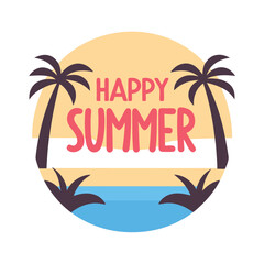 Fototapeta premium Summer vibes vector illustration.