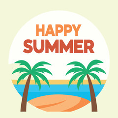 Fototapeta premium Summer vibes vector illustration.