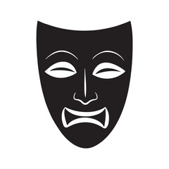 Theatre mask silhouette vector illustration design on white background