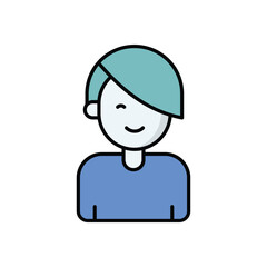 Boy  icon isolated on a white background. Vector illustration.