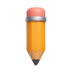 Simple 3D Pencil Icon for Creative Design Projects