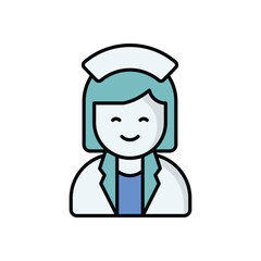 Nurse  icon isolated on a white background. Vector illustration.