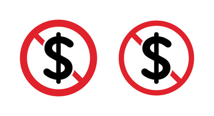 No dollar, money forbidden icon isolated on white background