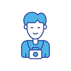 Photographer icon isolated on a white background. Vector illustration.