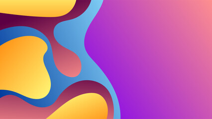ABSTRACT BLUE ORANGE PURPLE PINK GRADIENT BACKGROUND SMOOTH LIQUID COLORFUL BLURRED WITH HAND DRAWN ORGANIC SHAPES DESIGN VECTOR TEMPLATE GOOD FOR MODERN WEBSITE, WALLPAPER, COVER DESIGN 