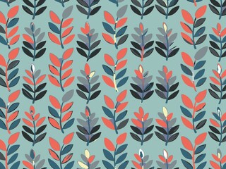 seamless pattern with flowers and leaves, floral pattern for textile design and digital papers, seamless background with leaves