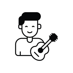 Musician icon isolated on a white background. Vector illustration.