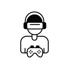 Gamer icon isolated on a white background. Vector illustration.