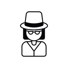 Fashionista icon isolated on a white background. Vector illustration.