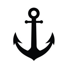 anchor black silhouette vector on white background.eps