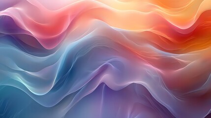 Colorful Flowing Abstract Waves in Soft Pastel Tones and Textures