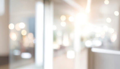 Unfocused shot of a bright, stylish work environment. Modern blurred background photo for banner, poster or magazine and website background.