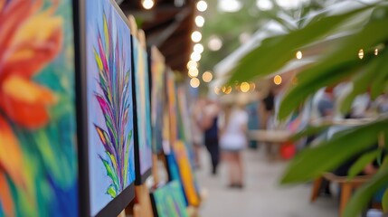 Fototapeta premium Vibrant Art Display at Outdoor Event
