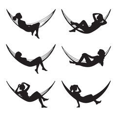 Three Tropical Cocktail Icons Black and White Illustration