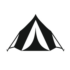 Fototapeta premium camping tent black silhouette vector on white back.eps