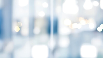 Stylish office space with sleek furniture, out of focus. Modern blurred background photo for banner, poster or magazine and website background.