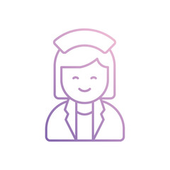 Nurse  icon isolated on a white background. Vector illustration.