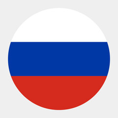 Russia flag. Button flag icon. Standard color. Circle icon flag. Computer illustration. Digital illustration. Vector illustration.