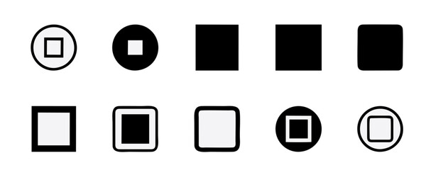 Audio button thin line icon set. Containing music, sound, speaker volume, play, video, pause, equalizer, loudspeaker, mute, microphone, headset. Vector illustration