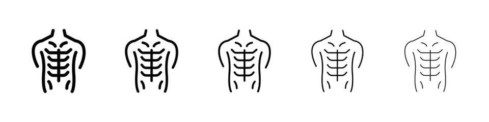 Abs icons vectors set in different stroke lines