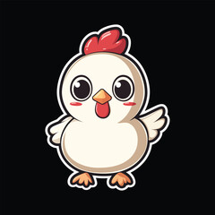 Cute Cartoon Chicken Illustration