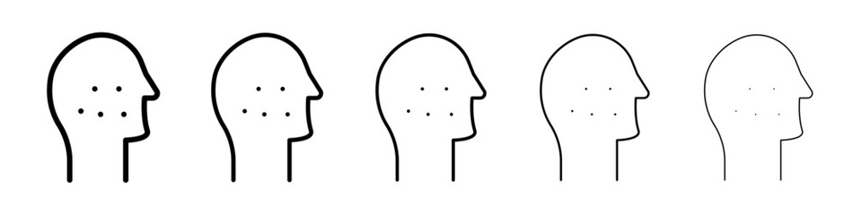 Acne icons vectors set in different stroke lines
