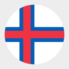 Obraz premium Faroe Islands flag. Button flag icon. Standard color. Circle icon flag. Computer illustration. Digital illustration. Vector illustration.