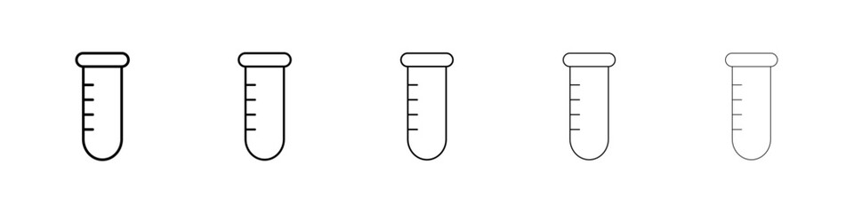 Beaker icons vectors set in different stroke lines
